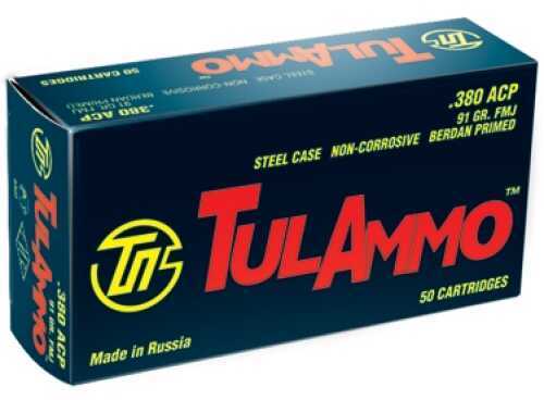 380 ACP 50 Rounds Ammunition Tula 91 Grain Full Metal Jacket